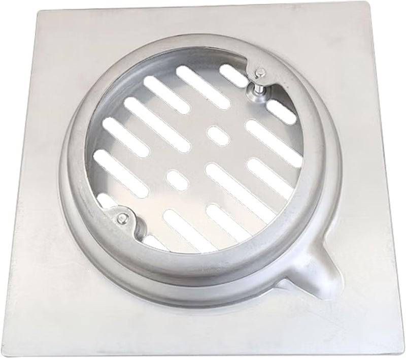 Duravel Square Floor Drain Cover, Chrome-Plated Stainless Steel, Modern Bathroom Shower Drain Strainer - Image 2